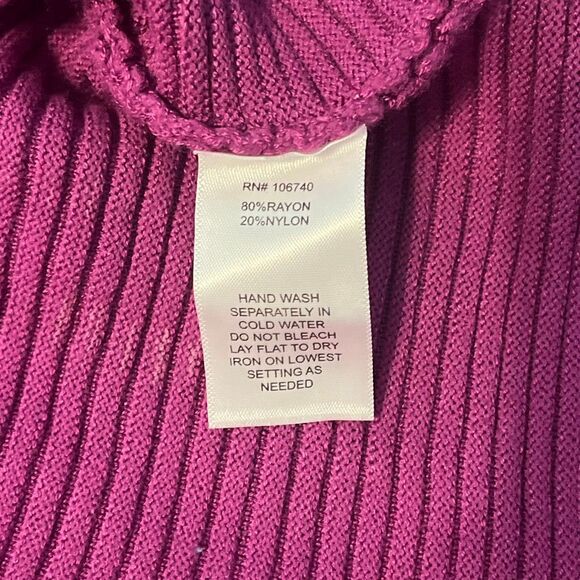 NorthStyle Purple Ribbed Turtleneck Sweater 1X - Picture 4 of 5